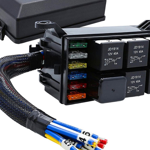 Caja De Relés De Fusibles Bloque De Relés Universal De 12v