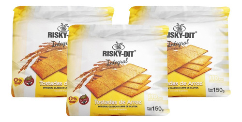 Tostadas De Arroz Risky Dit Integral Sin Tacc 150g X3