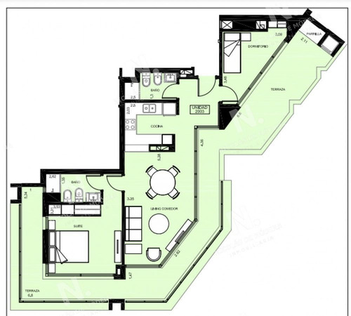 Imagen 2 de 6 de Ocean Drive Country Torre 1 De 2 Dormitorios Con Parrillero - Punta Del Este Roosevelt