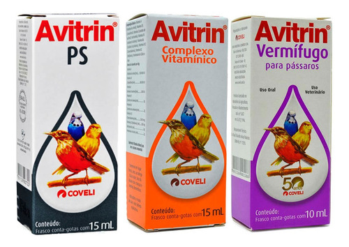Avitrin Kit, 1 Ps + 1 Vermífugo + 1 Complexo Vitamínico