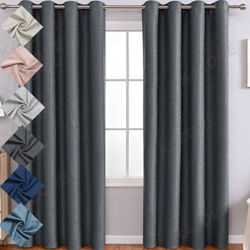 Cortinas Blackout 1.3*2.4m*2pzs Lino Grueso Aislada Térmica