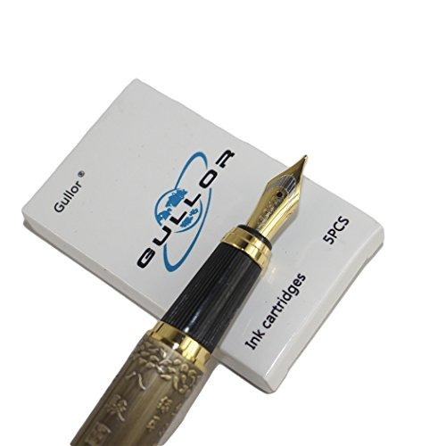 Gullor Chinese Horse M Nib Pluma Con Caja De Regalo - Bronce