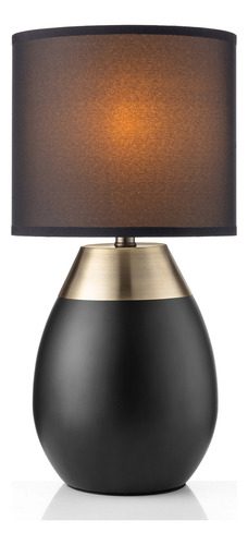 Lampara De Mesa D Una Luz Comoda Elegante Decorativa Midlait Estructura Negro Pantalla Café