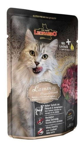 Leonardo Pouch Cordero Y Arandano Para Gato 85gr Pethome