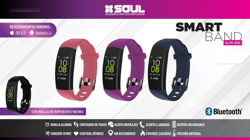 Reloj Watch Smart Band Deportivo Sport Android Ios Slim 200 Color de la caja Rosa