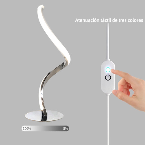 Lámpara De Escritorio Led Con Control Táctil Espiral Moderna