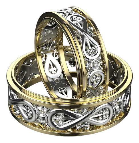 Argollas Infinito Sólida Plata 925 Certificado Oro 24k Blanco 3-10