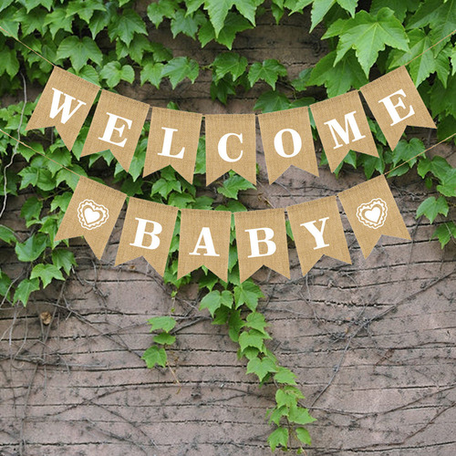 Banderines Con Letras Welcome Baby, Decoración En Forma De C