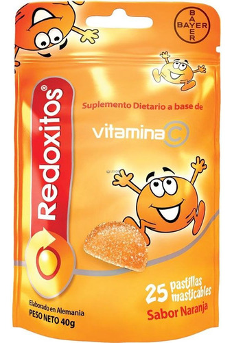 Redoxito Vitamina C 25 Gomitas Frutilla Naranja