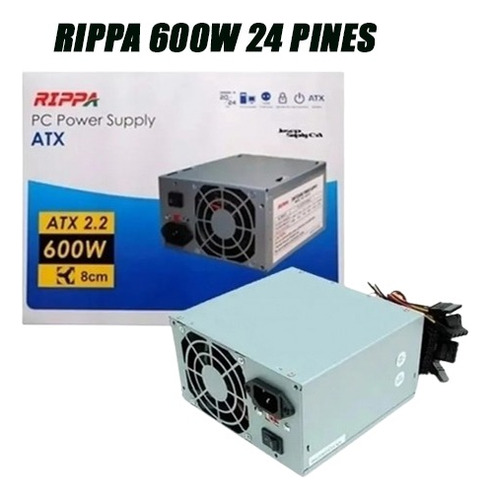 Fuente De Poder 600w Rippa Atx 2.2 Pc Sata Nuevas 20+4 Pin