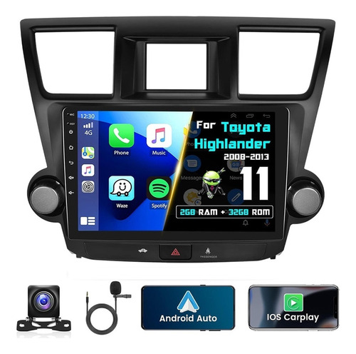 Estereo Toyota Highlander 2008-2013 Android Carplay Gps