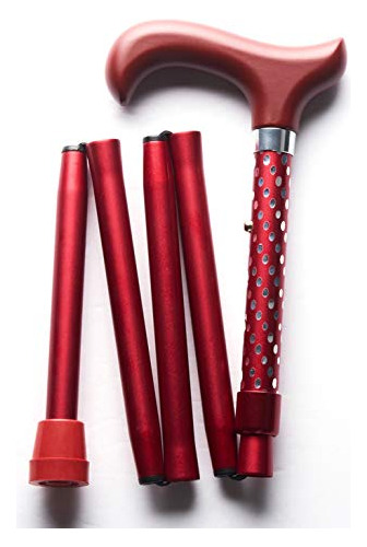 Merry Sticks Baston Plegable Ajustable De Disenador, Rojo De