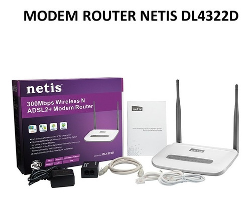 Modem Router Netis Dl4322d Dos Antenas 300mbps