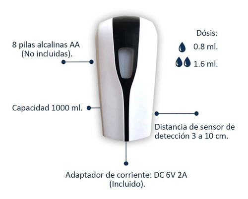 Imagen 3 de 5 de Dispensador Automático Despachador Gel Antibacterial O Jabón