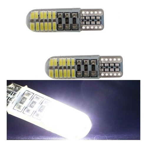 Imagen 2 de 2 de Lampara Led De Posición T10 24w Con Flash Siliconado