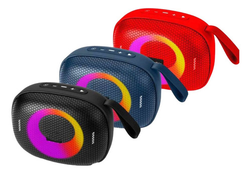 Parlante Bluetooth Rgb Leds Radio Portatil Recargable Usb Negro