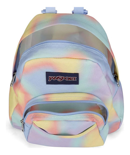 Mochila Mini Half Pint Dried Jansport Tie Dye Cor Lavanda Desenho do tecido Holográfico