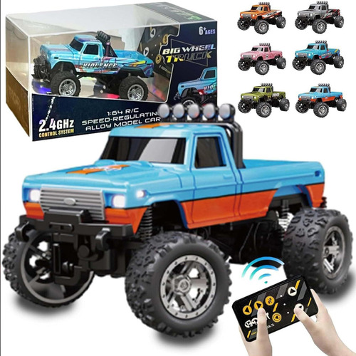 Mini Monster Truck Rc Con Remolque, Todo Terreno A Escala 1: