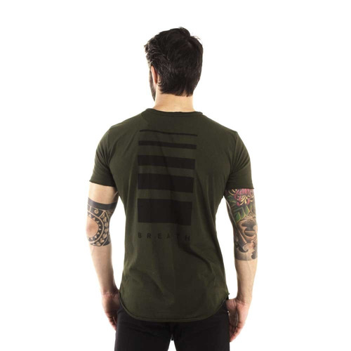 Camiseta Longline Curve Breath Verde Militar