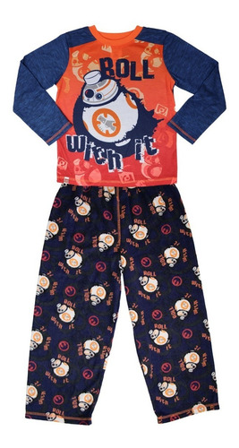 Pijama Para Niño Lego Star Wars Azul Con Naranja