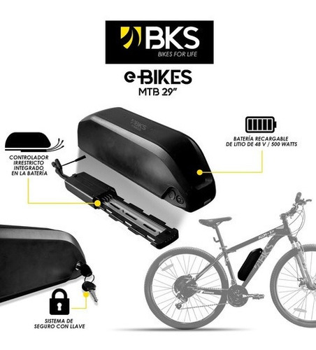 Imagen 4 de 7 de Kit Convertidor A Bicicleta Eléctrica Mtb 29 48v 500w Bks