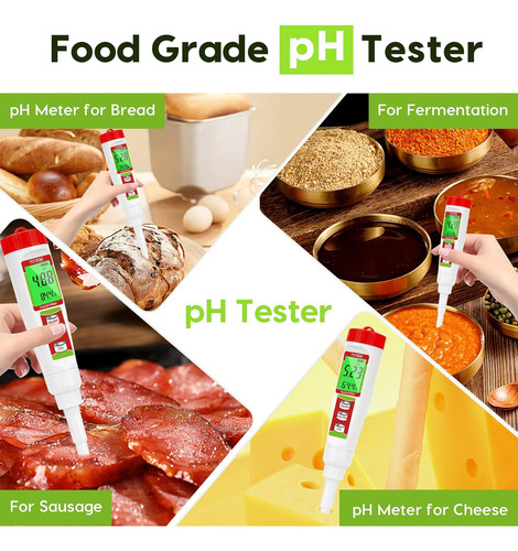Medidor Ph Portátil Para Alimentos Carne Conservas Queso Fer