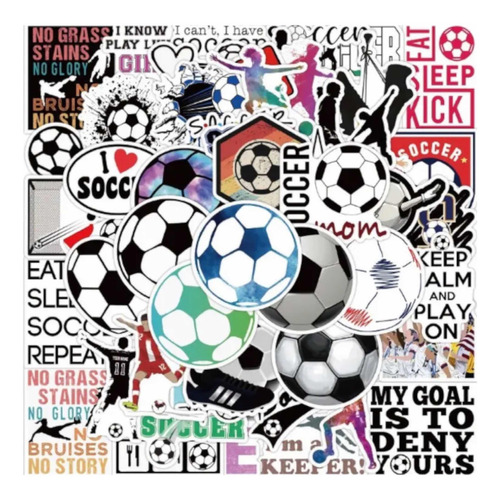 50 Stickers Impermeables Futbol