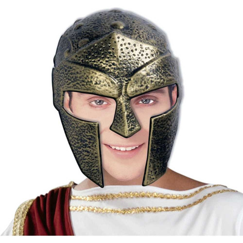 Casco Dorado Para Hombre Gladiador Troyano Romano Accesorio