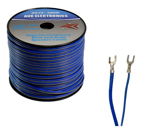 Cable Polarizado Avc 2x14 Azul- Gris 100mts