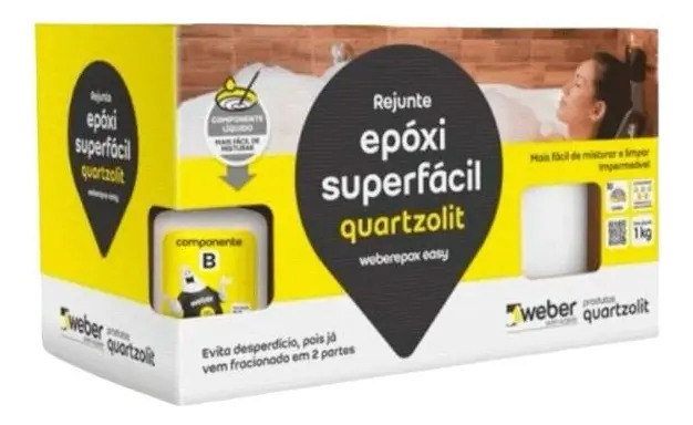 Rejunte Epóxi Azul Cobalto Quartzolit 1kg Superfácil Pisos e Piscinas