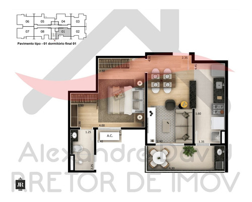 Imagem 14 de 14 de Jr São Paulo. Apartamento. 1 Dormitório, 47 M². Varanda Gourmet. Laminado Completo. Lazer. Garagem. Próximo Mcdonalds Av. São Paulo-sorocaba - Ap00087 - 69217113