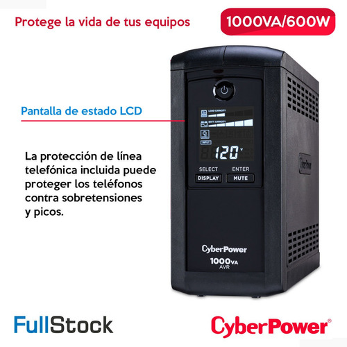 No Break Cyberpower Ups Tipo Torre Cp1000avrlcda 1000va/600w