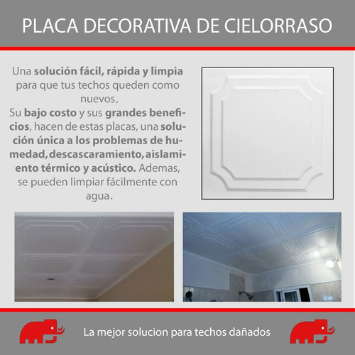 Placa Decorativa Para Cielorraso Techo De Telgopor