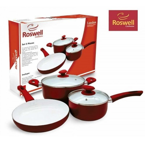 Bateria De Cocina Roswell De Ceramica Antiad. 5pzas Silmar