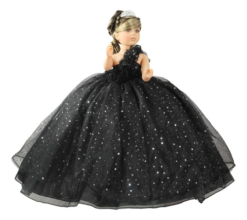 Muñeca Quinceañera Negro Grande 70 Cm Recuerdo 15 Años 