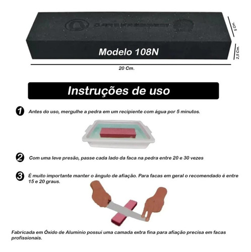 Pedra Afiar Amolar Faca Dupla Face N108 120/320 - Carborundum