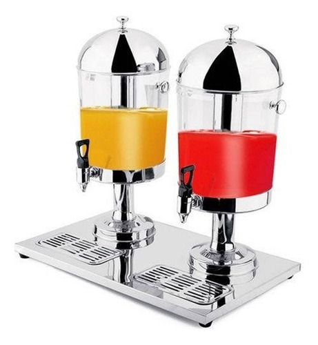 Suqueira Dupla Refresqueira Inox Dispenser Suco Bebida Butts Cor Prateado