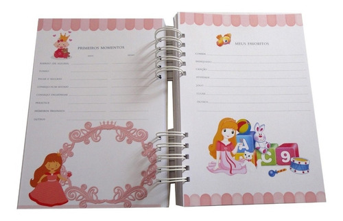 Imagem 3 de 10 de Álbum Livro De Bebê Menina Ursinha Scrapbook Fotos Com Caixa