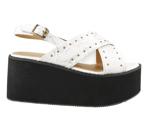 Sandalia New Walk Tachas Blanca