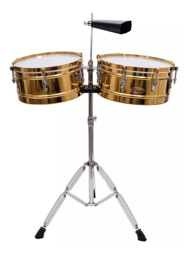 Timbaleta Parquer Mystic 13+14 Con Soporte + Cencerro Timbal