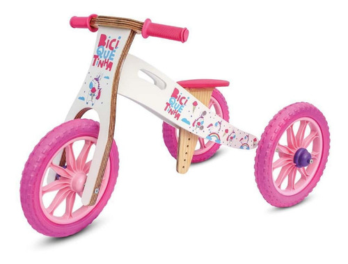 Triciclo Vira Bicicleta De Equilíbriounicórnio Rosa