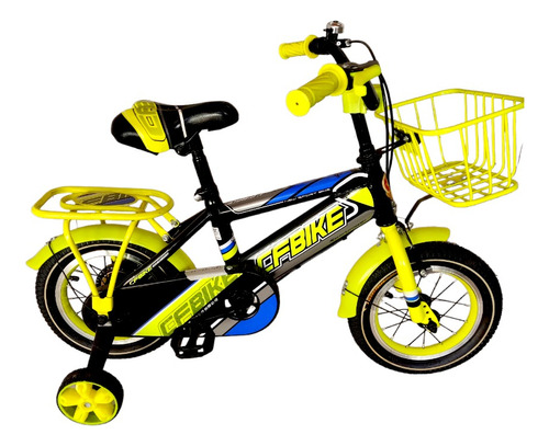 Bicicleta Aro 12 Negro - Amarillo Cfbike