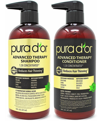 Shampoo Y Acondicionado Anti Caída Pura D'or Advance Therapy