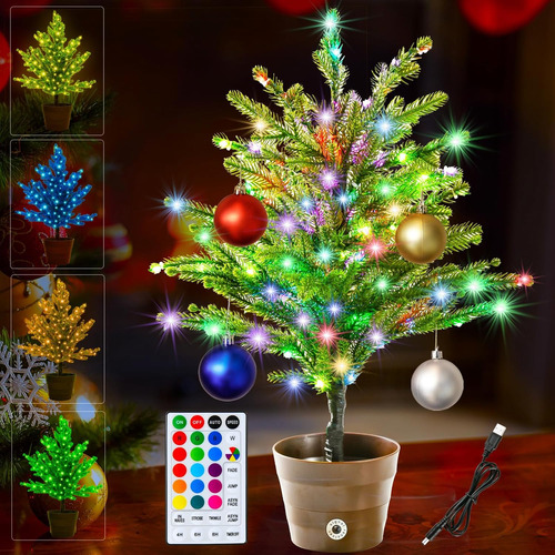 Mini Árbol De Navidad Artificial De 18 Colores, Árbol De Nav