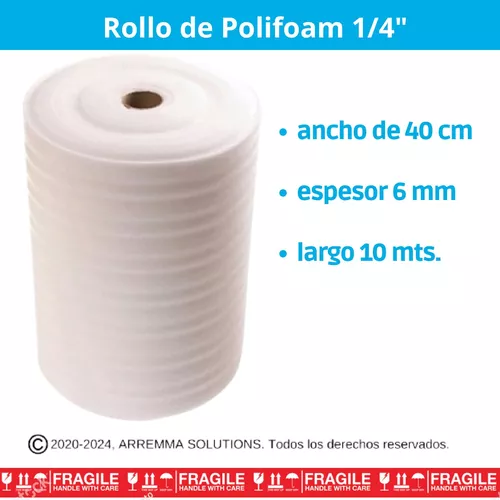Polifoam Rollo Espuma Embalaje Sustituto Burbuja 50mtsx40cm