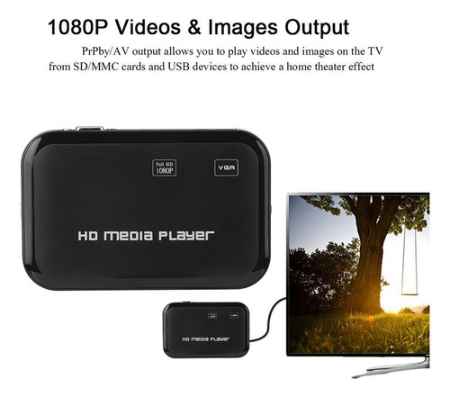 Vga Av Player Mini 1080p Video Media