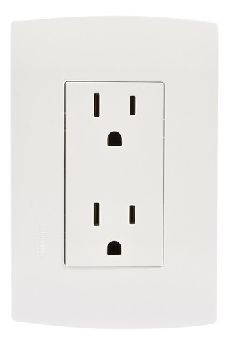 Toma De Corriente Dúplex Con Placa Blanca 15 A Color Blanco