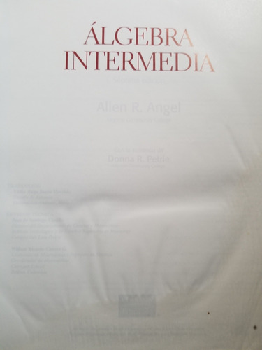 A3 Álgebra Intermedia 7.a Edición Allen R. Angel (Usado)