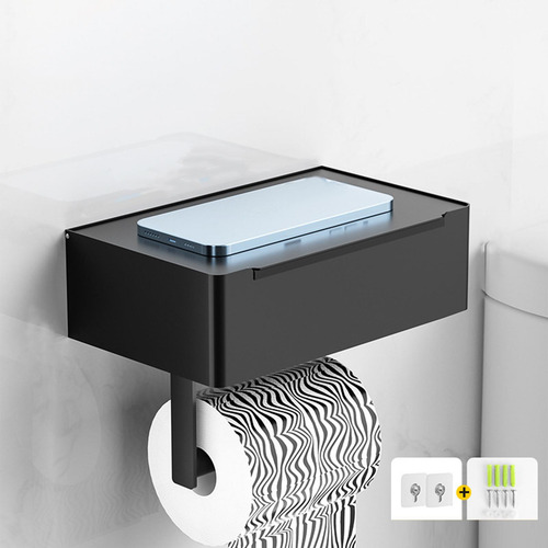Portarrollos De Papel Higiénico Soporte De Pared Negro