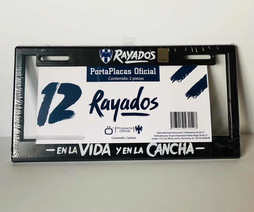 Porta Placas Oficial Rayados De Monterrey